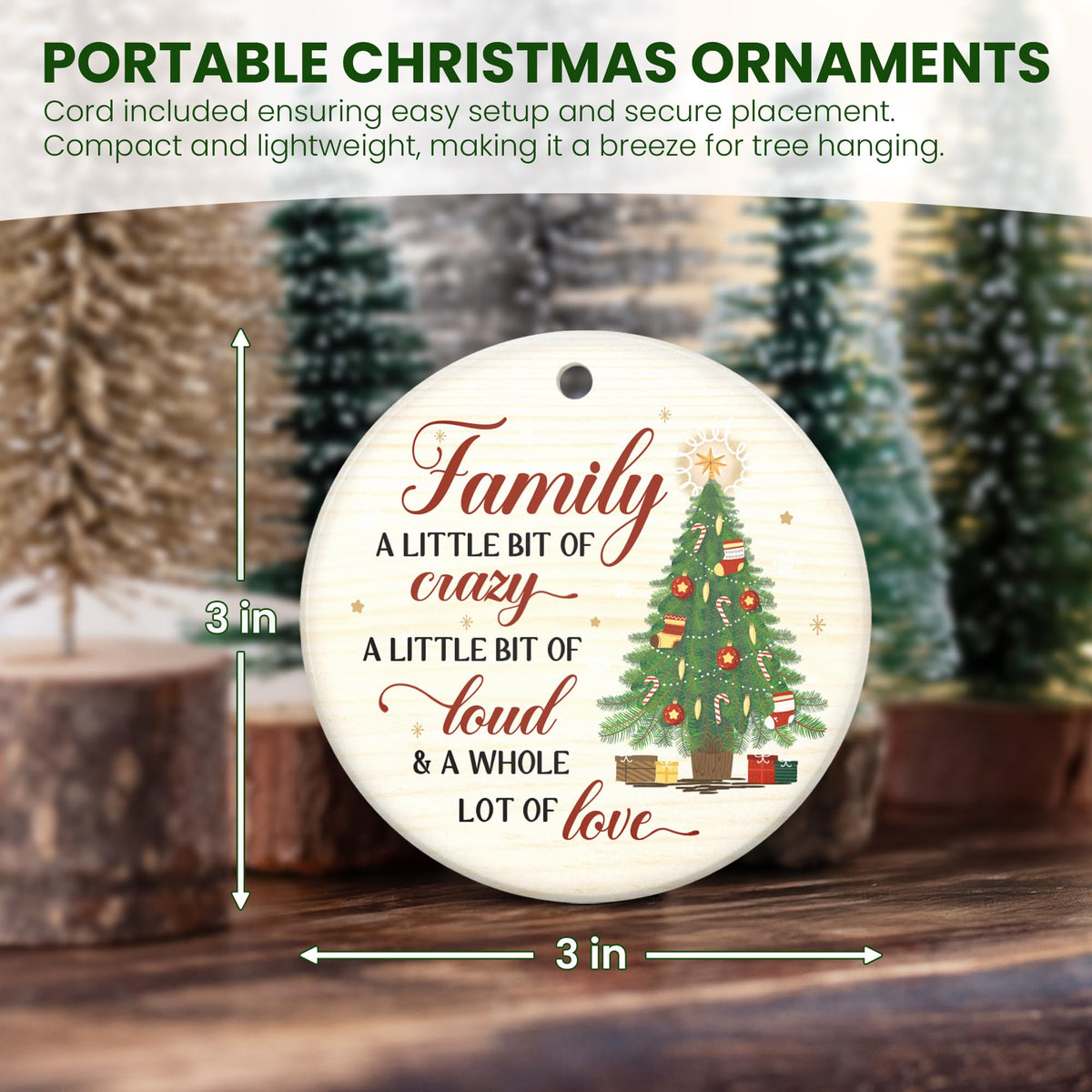 Christmas Ornament Gifts for Women Men - Ceramic Christmas Ornaments 2025 for Tree Decorations - Family Birthday Gifts for Mom Dad, Sister