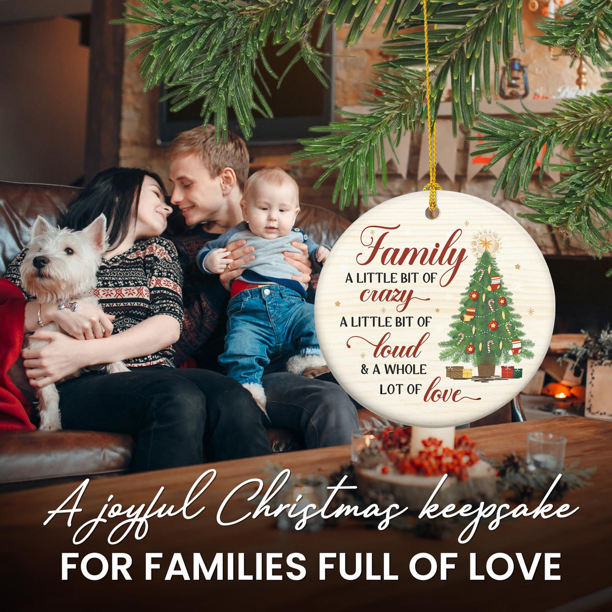 Christmas Ornament Gifts for Women Men - Ceramic Christmas Ornaments 2025 for Tree Decorations - Family Birthday Gifts for Mom Dad, Sister