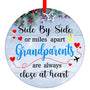 Side by Side Or Miles Apart Grandparents are Always Close at Heart Christmas Ornaments
