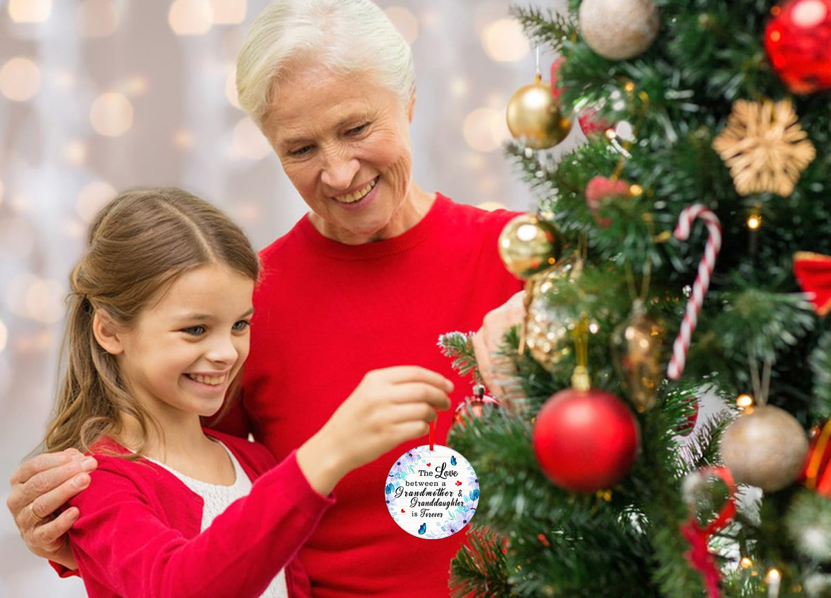 The Love Between Grandmother and Granddaughter is Forever Christmas Ornaments Gifts