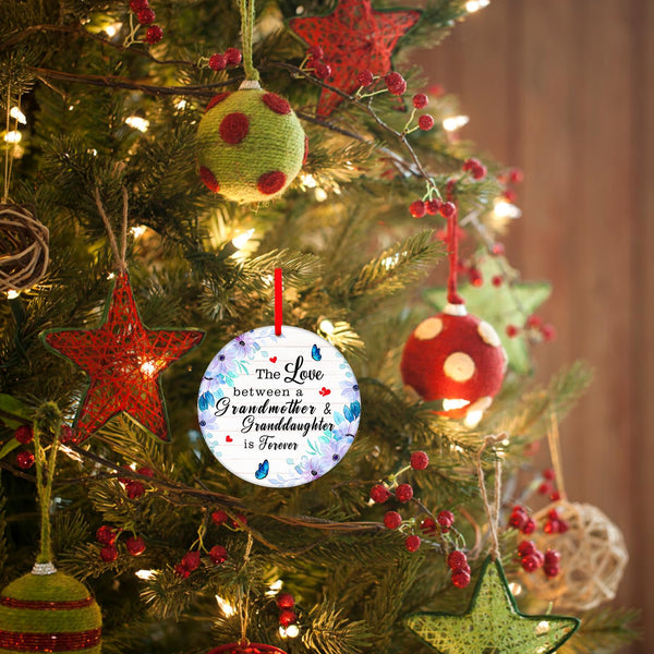 The Love Between Grandmother and Granddaughter is Forever Christmas Ornaments Gifts