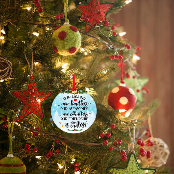 Our Friendship is Endless Christmas Ornaments Friend Gifts for Women, Best Friend Ornaments for Christmas Tree
