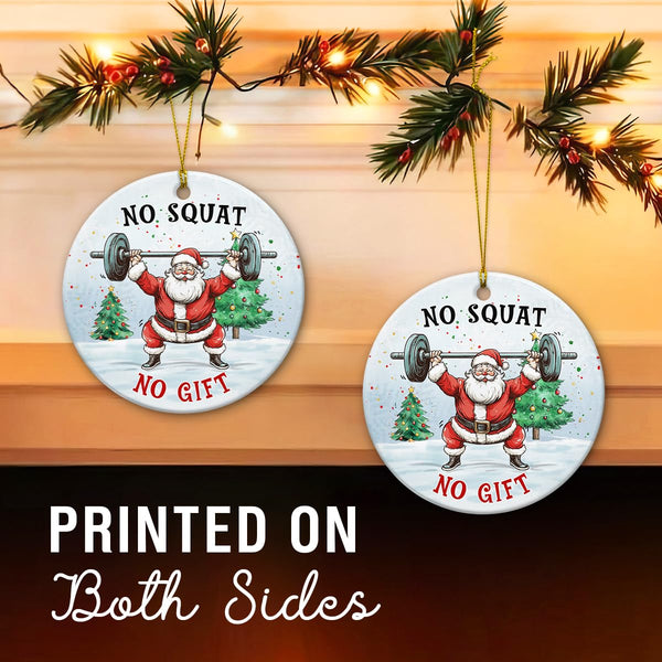 Weight Lifting Christmas Ornament 2025 - Santa Weight Lifting Gifts for Men, Weightlifters