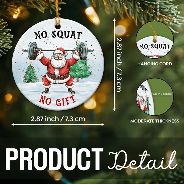 Weight Lifting Christmas Ornament 2025 - Santa Weight Lifting Gifts for Men, Weightlifters