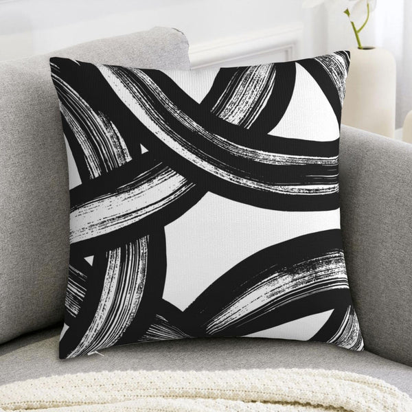 Black and White Striped Throw Pillows Covers 18x18 Set of 4 Abstract Art Decorative Square Pillow Case