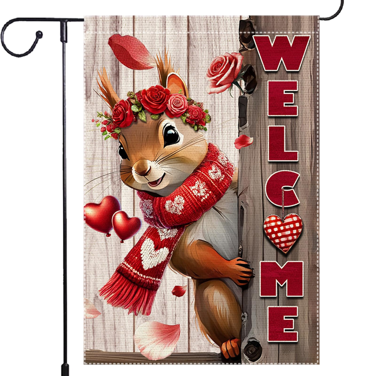 Welcome Garden Flag 12x18inch The Nut Squirrel Winter Garden Flags Yard Porch House Flag