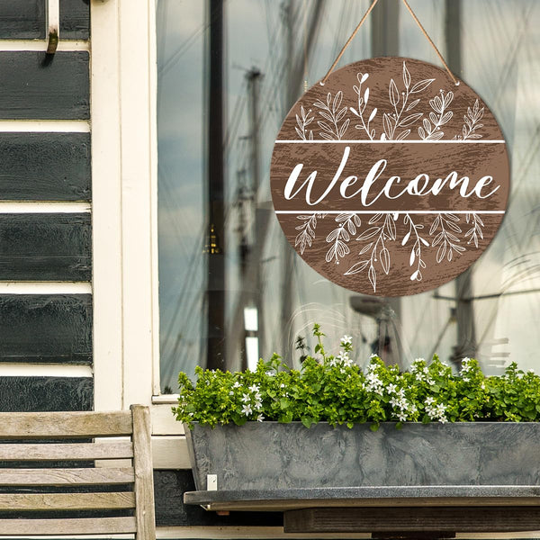 Welcome Sign Front Door Decor, Welcome Wood Hanging Sign Decor Farmhouse Wall Sign Decorations for Door, Porch, Home, Housewarming Gift