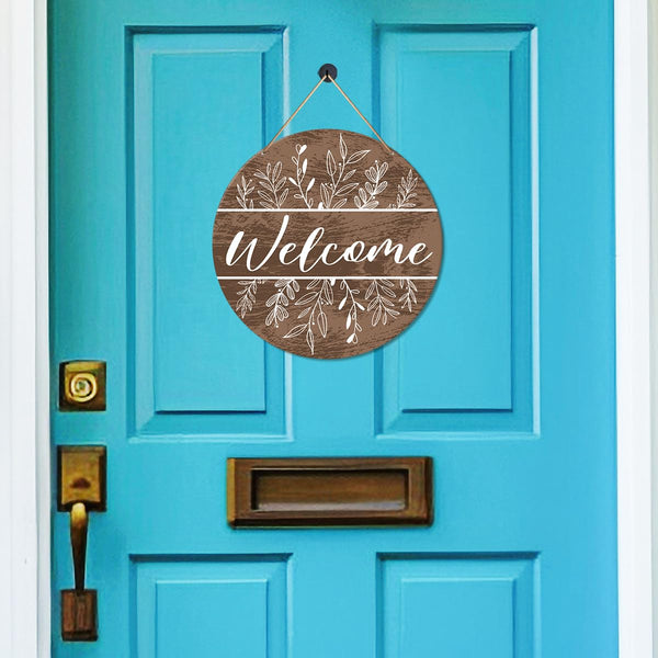 Welcome Sign Front Door Decor, Welcome Wood Hanging Sign Decor Farmhouse Wall Sign Decorations for Door, Porch, Home, Housewarming Gift