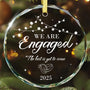 Engagement Ornament 2025 - Engagement Gifts for Couples Glass Ornament Gift for Newly Engaged