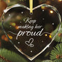 eep Making Her Proud Ornament - Memorial Christmas Tree Decor for Loss of Mom Glass Remembrance