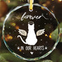 Cat Sympathy Christmas Ornament - Forever in Our Hearts Memorial Ornament for Loss of Beloved Cat Pet Loss Gift