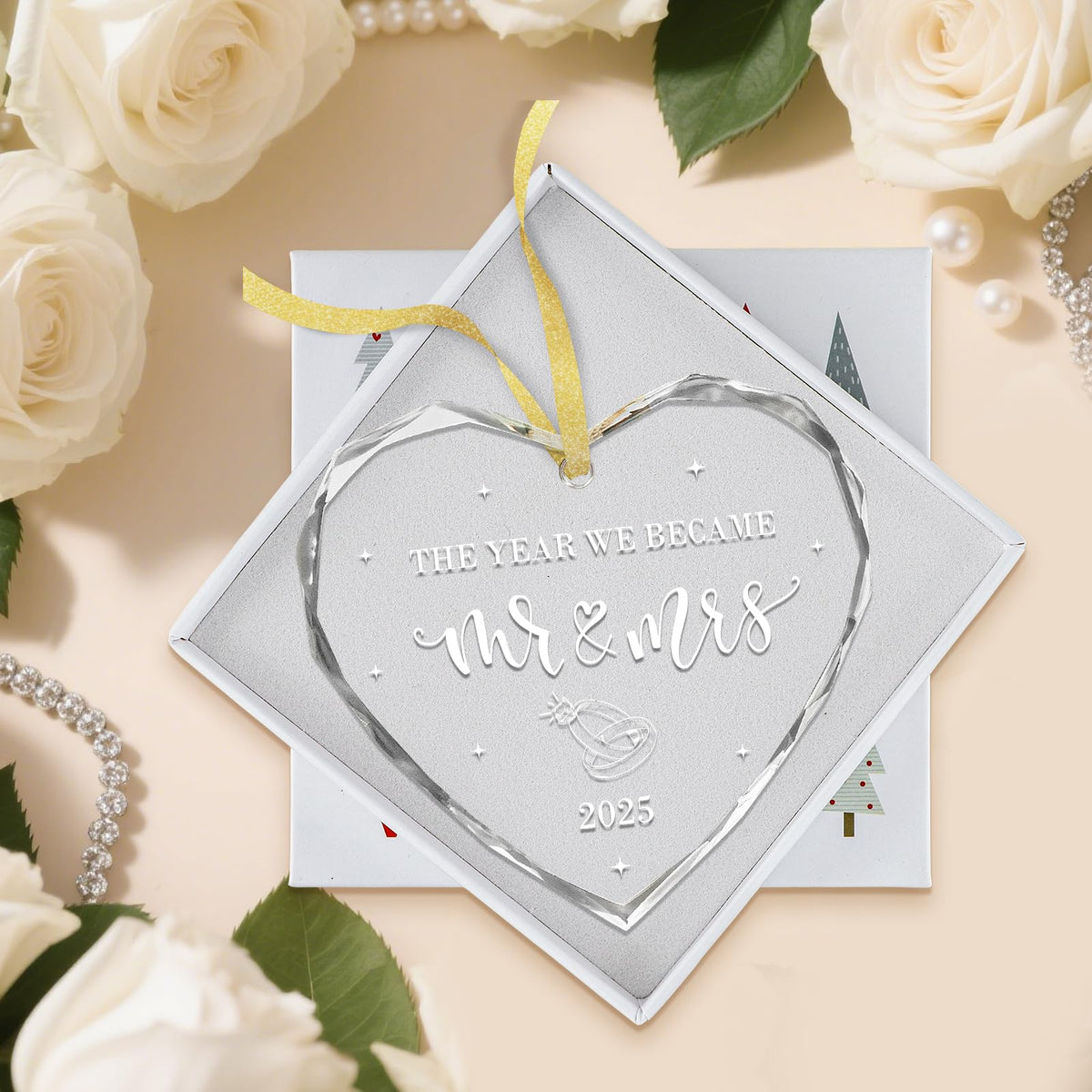 Engagement Ornament 2025 - Engaged Gift for Newly Couples Bride to Be, Him, Her Christmas Ornaments