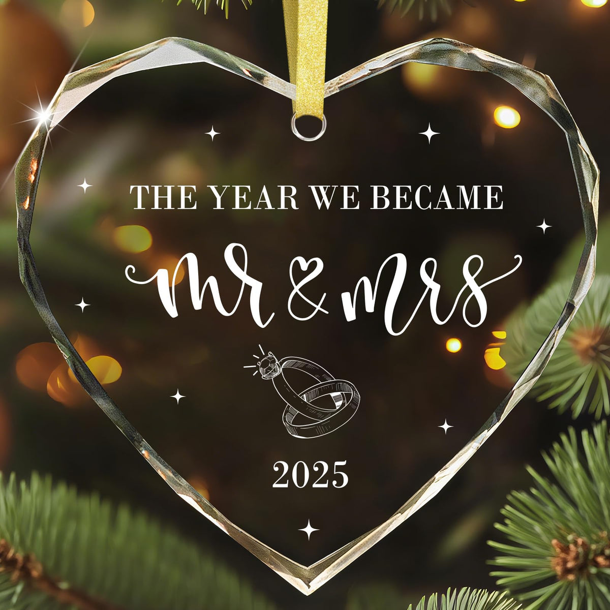 Engagement Ornament 2025 - Engaged Gift for Newly Couples Bride to Be, Him, Her Christmas Ornaments