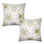 Christmas Snowflake Pillow Covers White Gold Gray Xmas Throw Pillow Cases 18x18 Set of 2