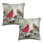 Winter Throw Pillow Covers 18x18 Set of 2 Red Birds Cardinal Pillow Cases Holly Pine Cone Snow