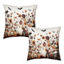 Halloween Throw Pillow Covers 18x18 Set of 2 Burnt Orange Floral Pumpkin Ghost Bat Skull Pillow Cases