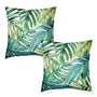 Green Tropical Leaves Throw Pillow Covers Summer Palm Leaf Pillow Covers 18x18 Set of 2 Monstera Plant