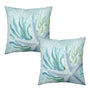 Coastal Nautical Starfish Pillow Covers 18x18 Set of 2 Ocean Coral Seagrass Summer Decorative Throw Pillow Cases