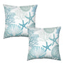 Nautical Coastal Blue Throw Pillow Covers 18x18 Set of 2 Summer Turquoise Teal Beach