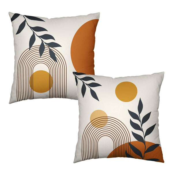 Boho Abstract Sun Pillow Covers Mid Century Modern Throw Pillow Covers Minimalist Geometric Leaf Decorative