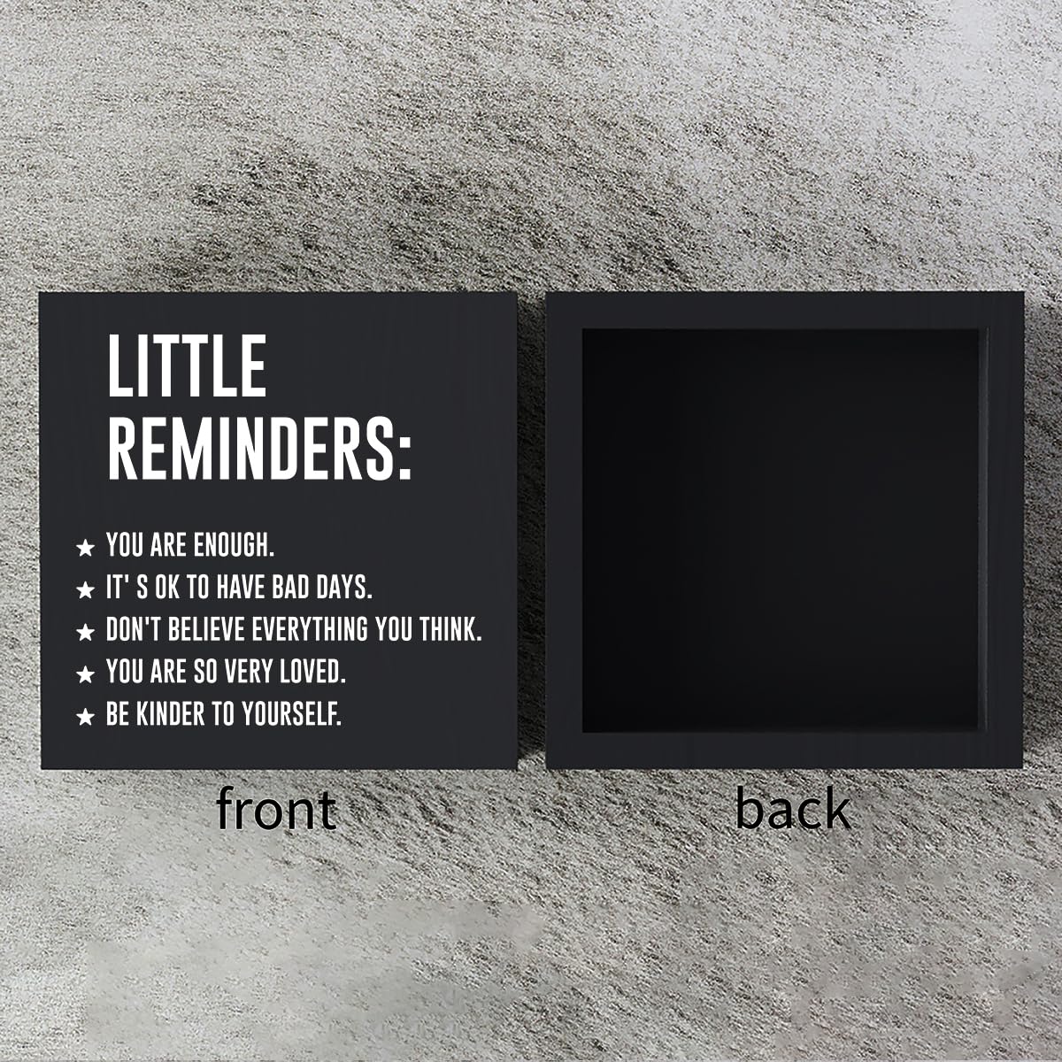Inspirational Mental Health Gifts Home Office Decor Black Wooden Box Sign