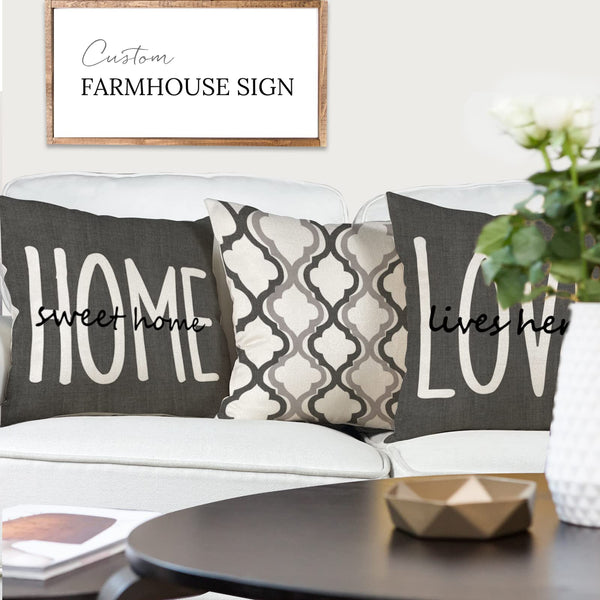 Farmhouse Pillow Covers 18x18 Set of 4 Throw Pillow Covers Rustic Linen Decorative Pillows Square