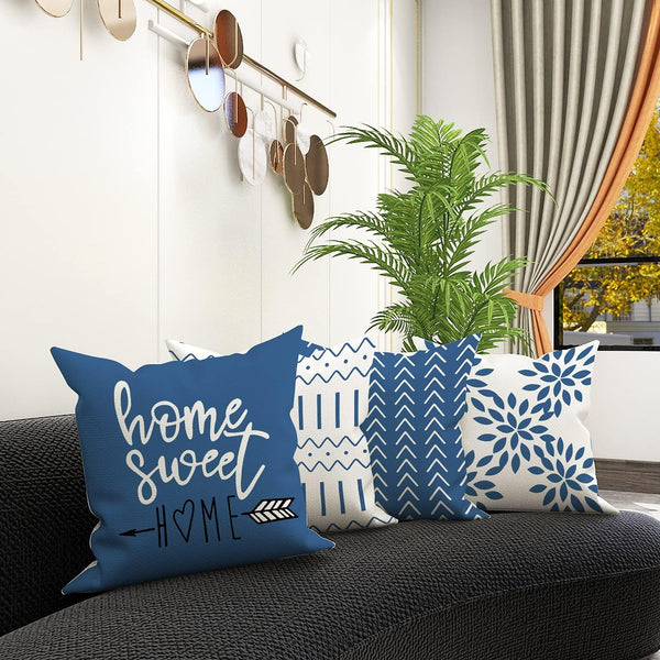 Velvet Pillow Covers 18x18 Set of 4, Modern Sofa Throw Pillow Cover