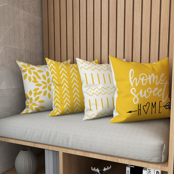Pillow Covers 18x18 Set of 4, Modern Sofa Throw Pillow Cover