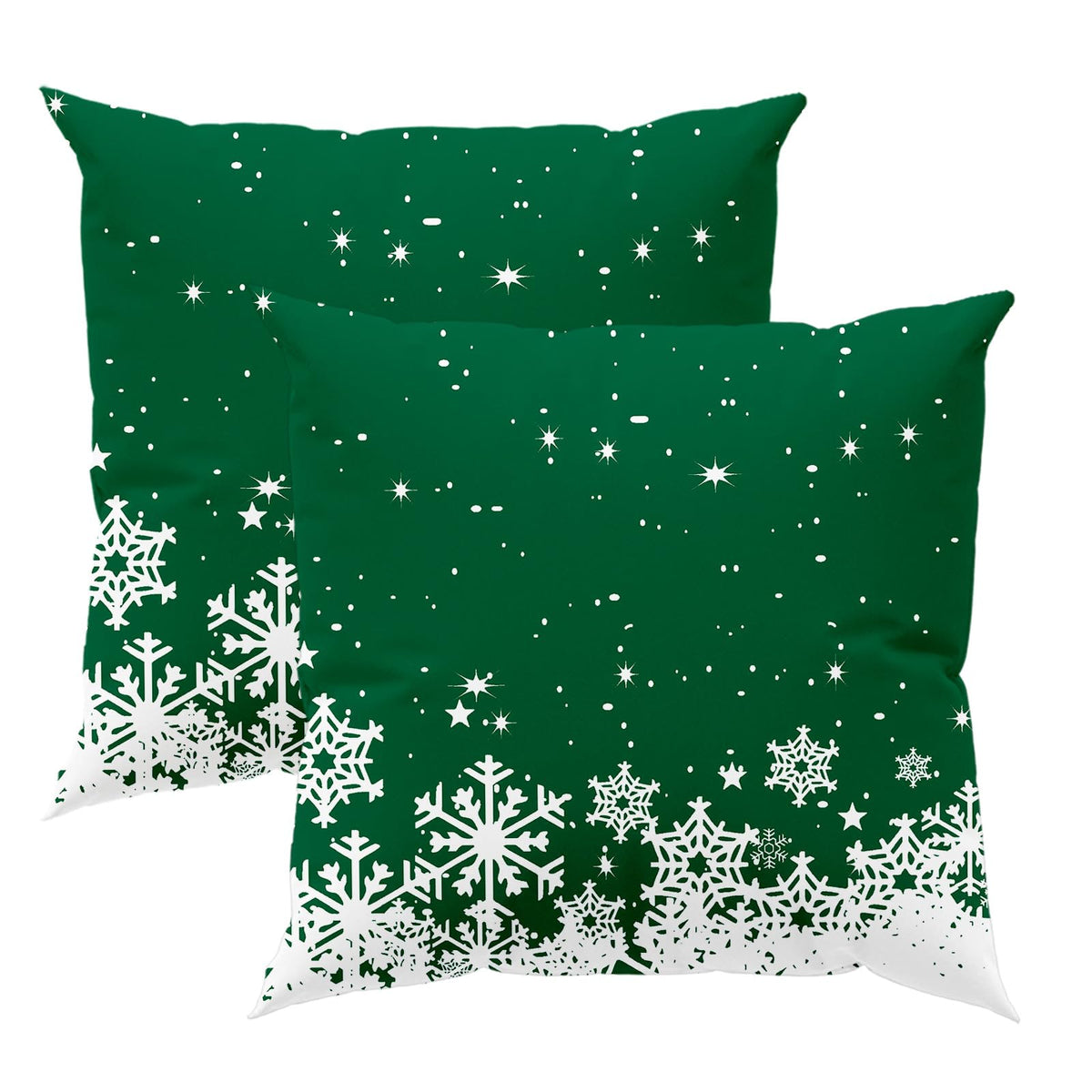 Christmas Decorations Throw Pillow Covers 18x18 Inch Set of 2, Green