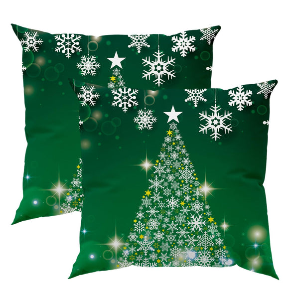Christmas Decorations Throw Pillow Covers 18x18 Inch Set of 2, Green