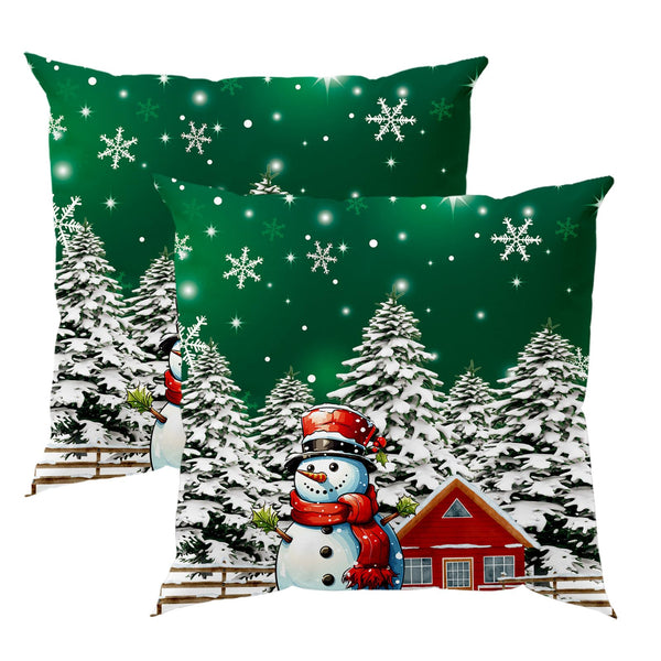 Christmas Decorations Throw Pillow Covers 18x18 Inch Set of 2, Green