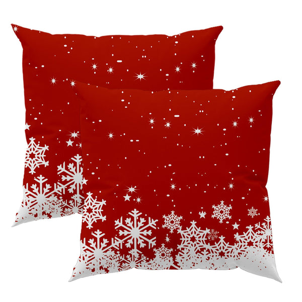 Christmas Decorations Throw Pillow Covers 18x18 Inch Set of 2, Red Xmas