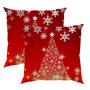 Christmas Decorations Throw Pillow Covers 18x18 Inch Set of 2, Red Xmas