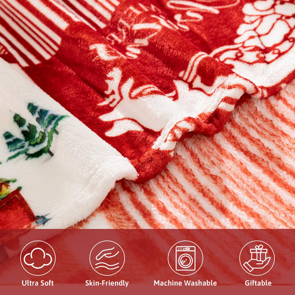 Red Snowflake Blanket Christmas Throw Blanket Winter Holiday Bed Blanket Super Soft Flannel Fleece Blanket (Copy)