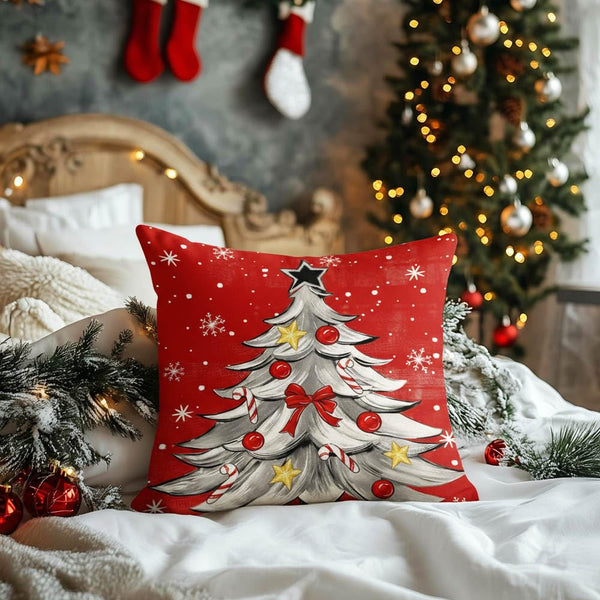 Christmas Throw Pillow Covers 18" x 18", Set of 4 Christmas Home Decor