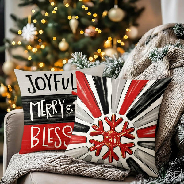 Christmas Throw Pillow Covers 18" x 18", Set of 4 Christmas Home Decor