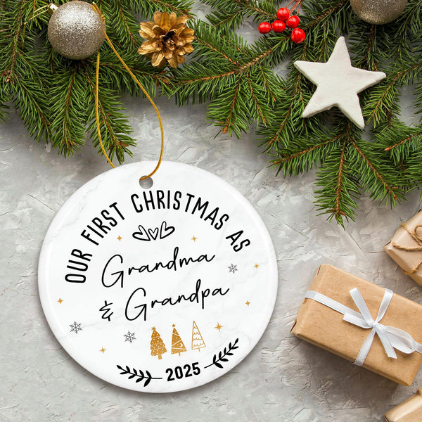 First Christmas as Grandparents Ornament 2025 - New Grandma and Grandpa Ornaments - Baby Announcement