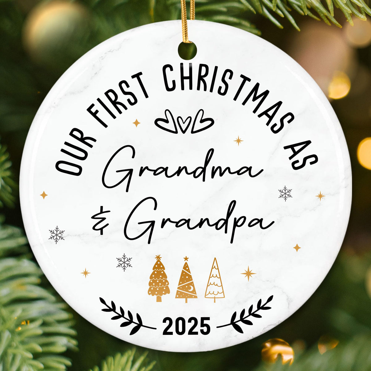 First Christmas as Grandparents Ornament 2025 - New Grandma and Grandpa Ornaments - Baby Announcement