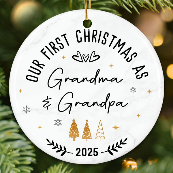 First Christmas as Grandparents Ornament 2025 - New Grandma and Grandpa Ornaments - Baby Announcement