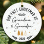 First Christmas as Grandparents Ornament 2025 - New Grandma and Grandpa Ornaments - Baby Announcement