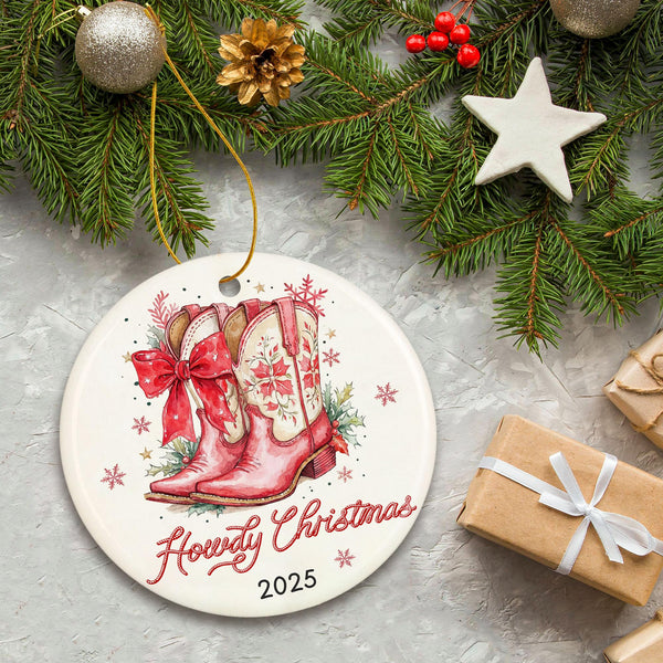 Cowgirl Boot Ornament - Cowgirl Ornaments for Christmas Tree, Cowboy Christmas Ornaments for Women