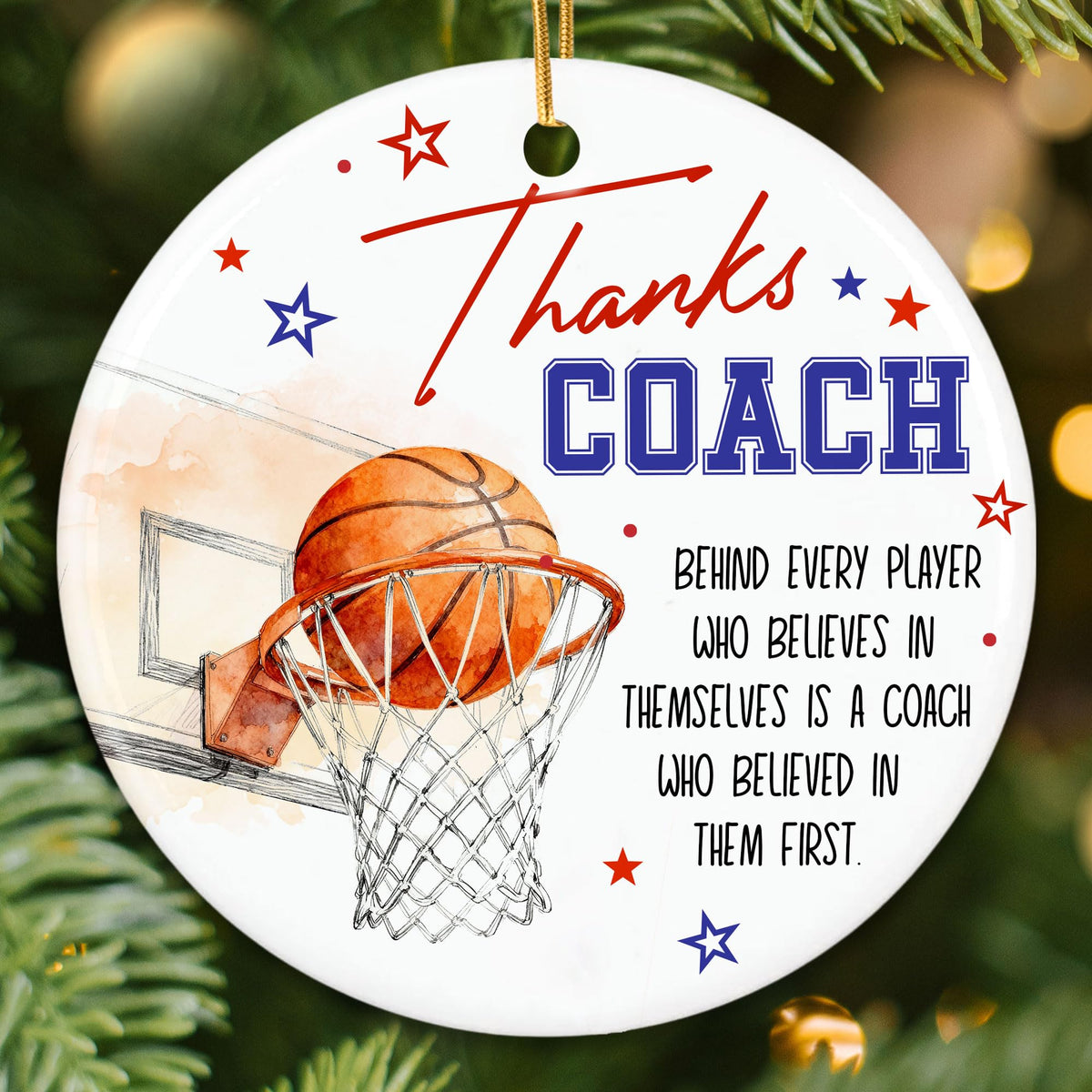 Basketball Coach Ornament 2025 - Coaches Christmas Ornaments for Men and Women