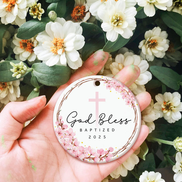 Easter Baptism Gifts for Girls - Christening Ornament for Baby Girl, Kids, Women