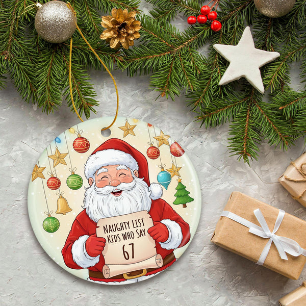 67 Christmas Ornament 2025 - Funny Meme Ornaments for Tree, 6 7 Gag Gift for Teens, Kids, and Friends