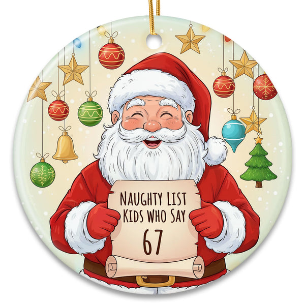 67 Christmas Ornament 2025 - Funny Meme Ornaments for Tree, 6 7 Gag Gift for Teens, Kids, and Friends