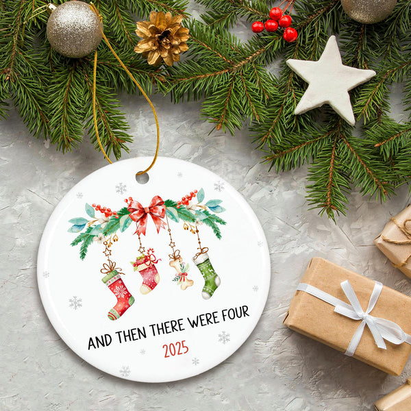 Family of Four Christmas Ornament 2025 - Baby’s First Christmas Ornaments for New Parents