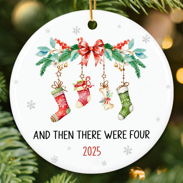 Family of Four Christmas Ornament 2025 - Baby’s First Christmas Ornaments for New Parents
