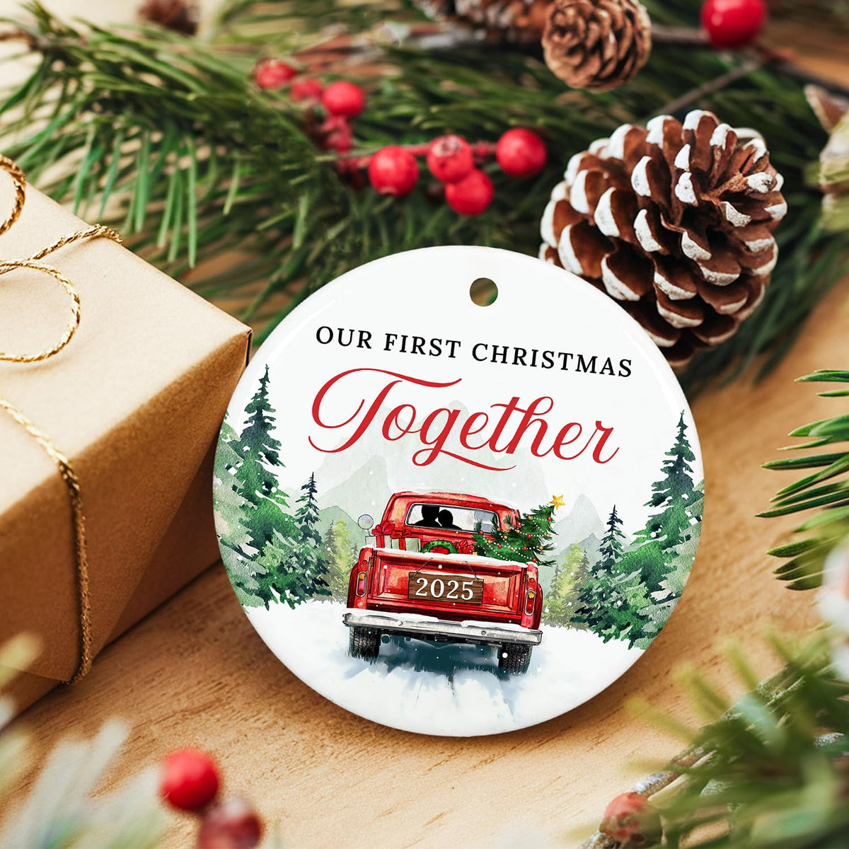 Christmas Couples Gifts - First Christmas Together Ornament 2025 for Him Her, Boyfriend Girlfriend, Married Couple