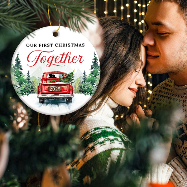 Christmas Couples Gifts - First Christmas Together Ornament 2025 for Him Her, Boyfriend Girlfriend, Married Couple