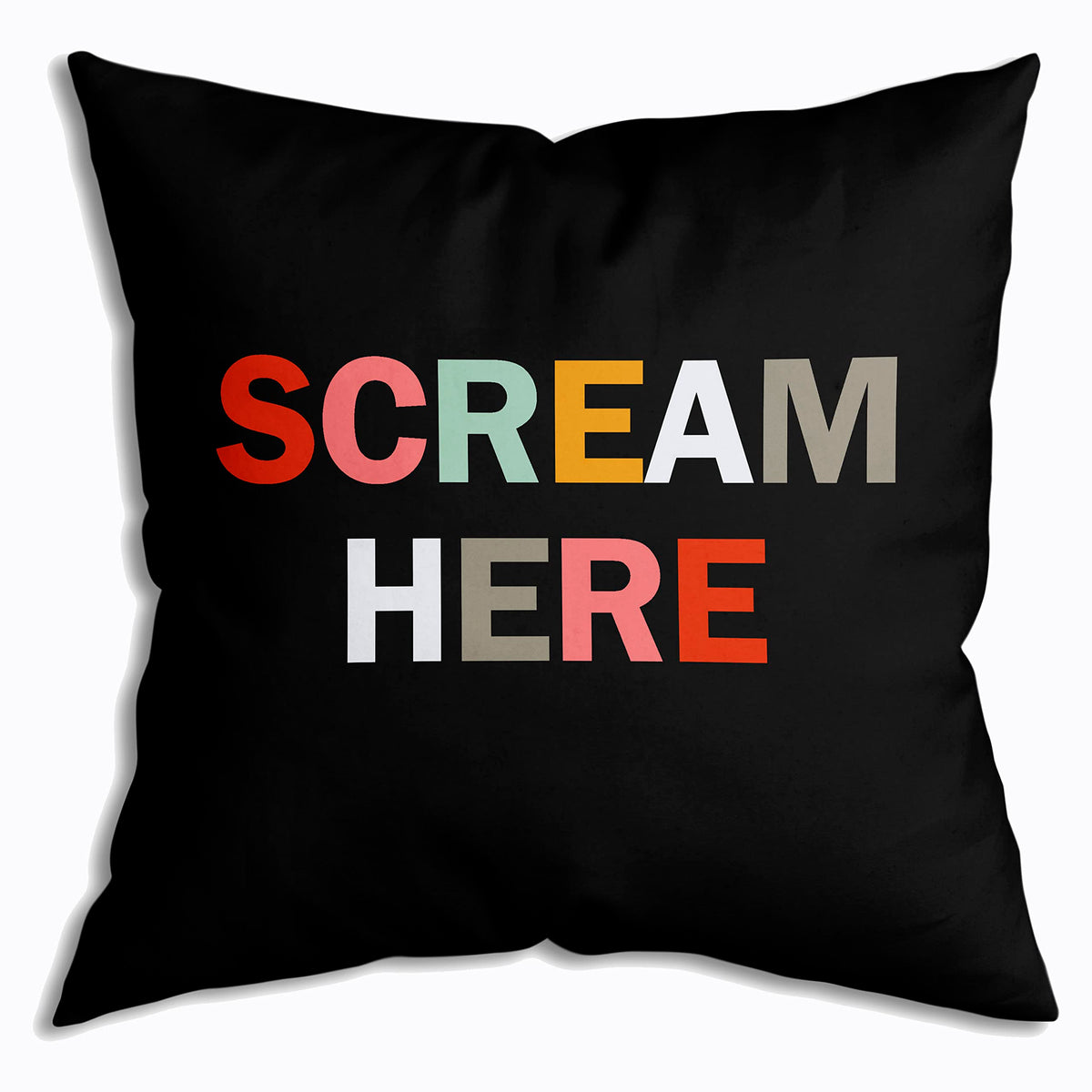 Scream Here Funny Weird Decor Throw Pillow Covers 18x18